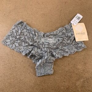 Mia By Andrea Women's Size Large Gray Floral Lace Panty NWT